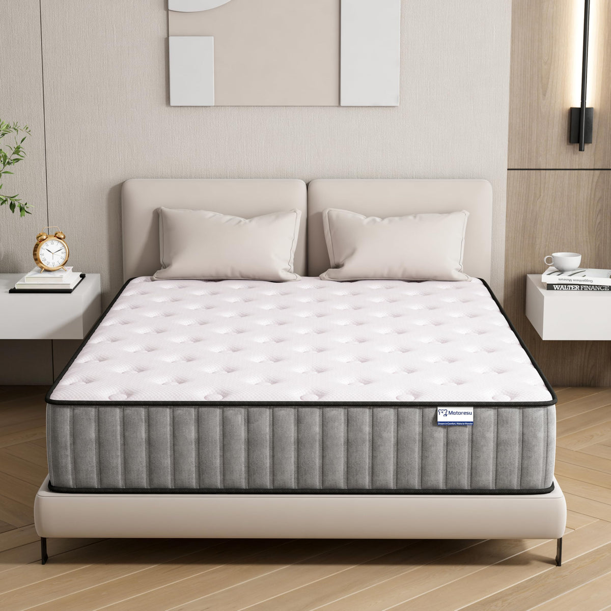 Matoresu 25CM Single Mattress with Innerspring Hybrid Memory Foam, Single Bed Mattress for Ultimate Support & Pressure Relief, Medium Firm Mattress in - Premium Product Image