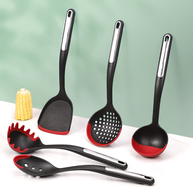 5-piece set of silicone nylon kitchen utensils, pot spatula, soup spoon, high-temperature resistant and non stick pot special spatula - Premium Product Image