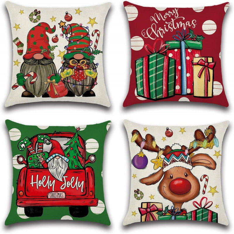 Christmas Pillow Cover Office Seat Cushion Home Bedhead Pillow Cover - Premium Product Image