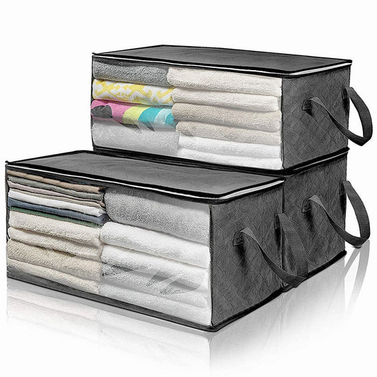 Foldable Comforter Storage Bag Household Clothing Storage Box Dustproof Non-woven Quilt Storage Bra Socks Wardrobe Organizer - Premium Product Image