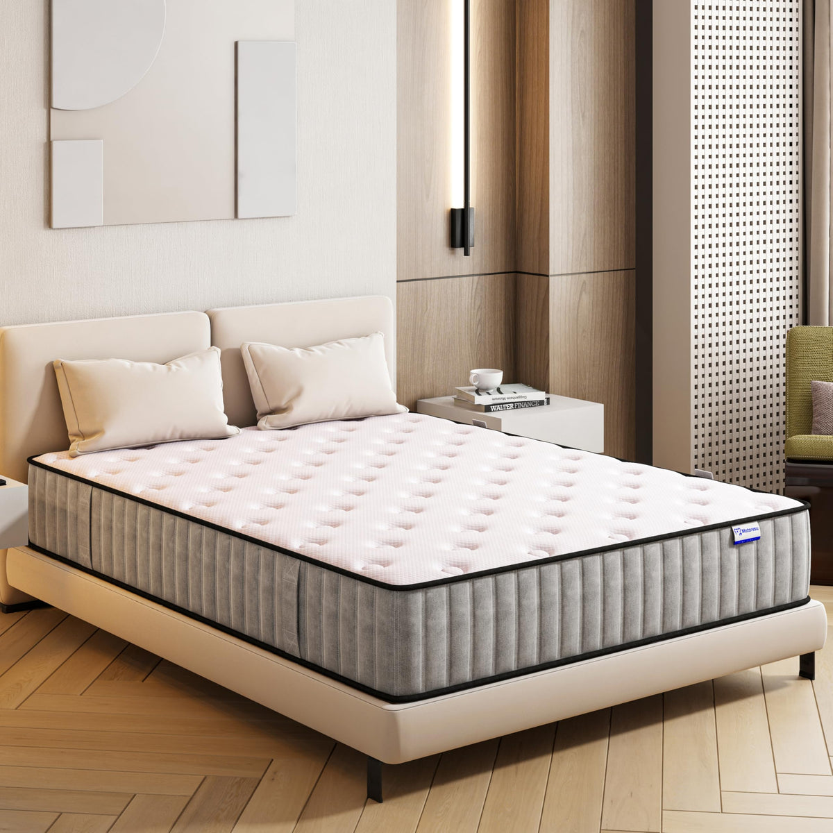 Matoresu 25CM Single Mattress with Innerspring Hybrid Memory Foam, Single Bed Mattress for Ultimate Support &amp; Pressure Relief, Medium Firm Mattress in