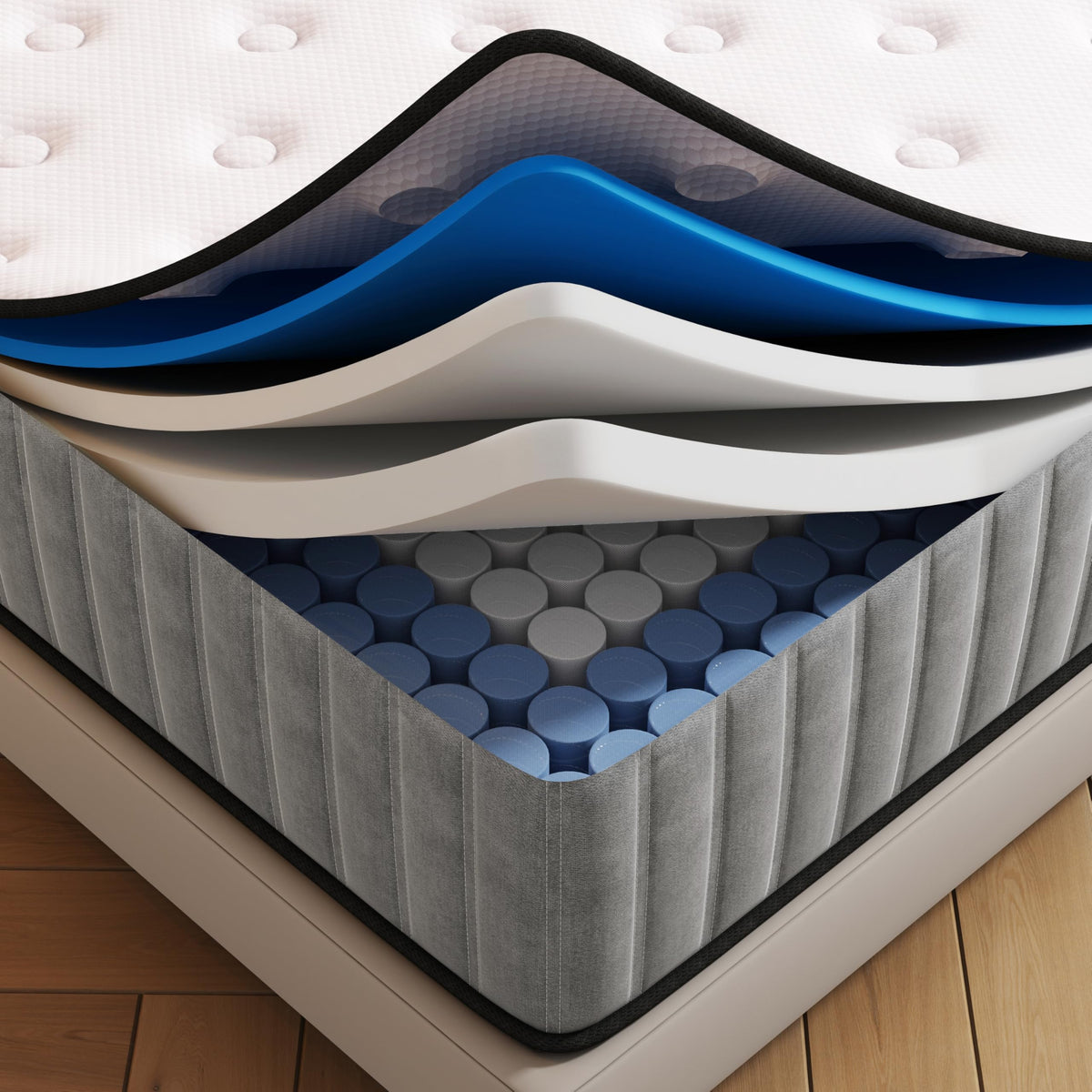 Matoresu 25CM Single Mattress with Innerspring Hybrid Memory Foam, Single Bed Mattress for Ultimate Support &amp; Pressure Relief, Medium Firm Mattress in