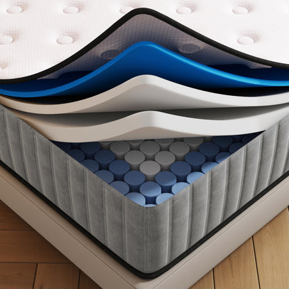 Matoresu 25CM Single Mattress with Innerspring Hybrid Memory Foam, Single Bed Mattress for Ultimate Support &amp; Pressure Relief, Medium Firm Mattress in