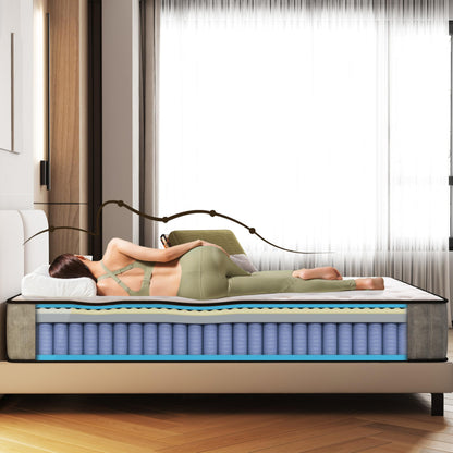 Matoresu 25CM Single Mattress with Innerspring Hybrid Memory Foam, Single Bed Mattress for Ultimate Support &amp; Pressure Relief, Medium Firm Mattress in