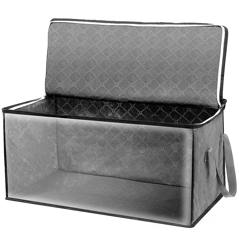 Foldable Comforter Storage Bag Household Clothing Storage Box Dustproof Non-woven Quilt Storage Bra Socks Wardrobe Organizer