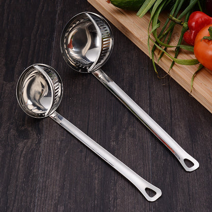 Double spoon soup leakage Double spoon long handle filter plate soup spoon Creative hot pot can be detachable spoon leakage - Premium Product Image