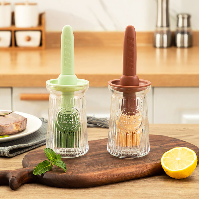 Portable Oil Bottle Barbecue Brush Silicone Kitchen BBQ Cooking Tool Baking Pancake Barbecue Camping Accessories Gadgets - Premium Product Image